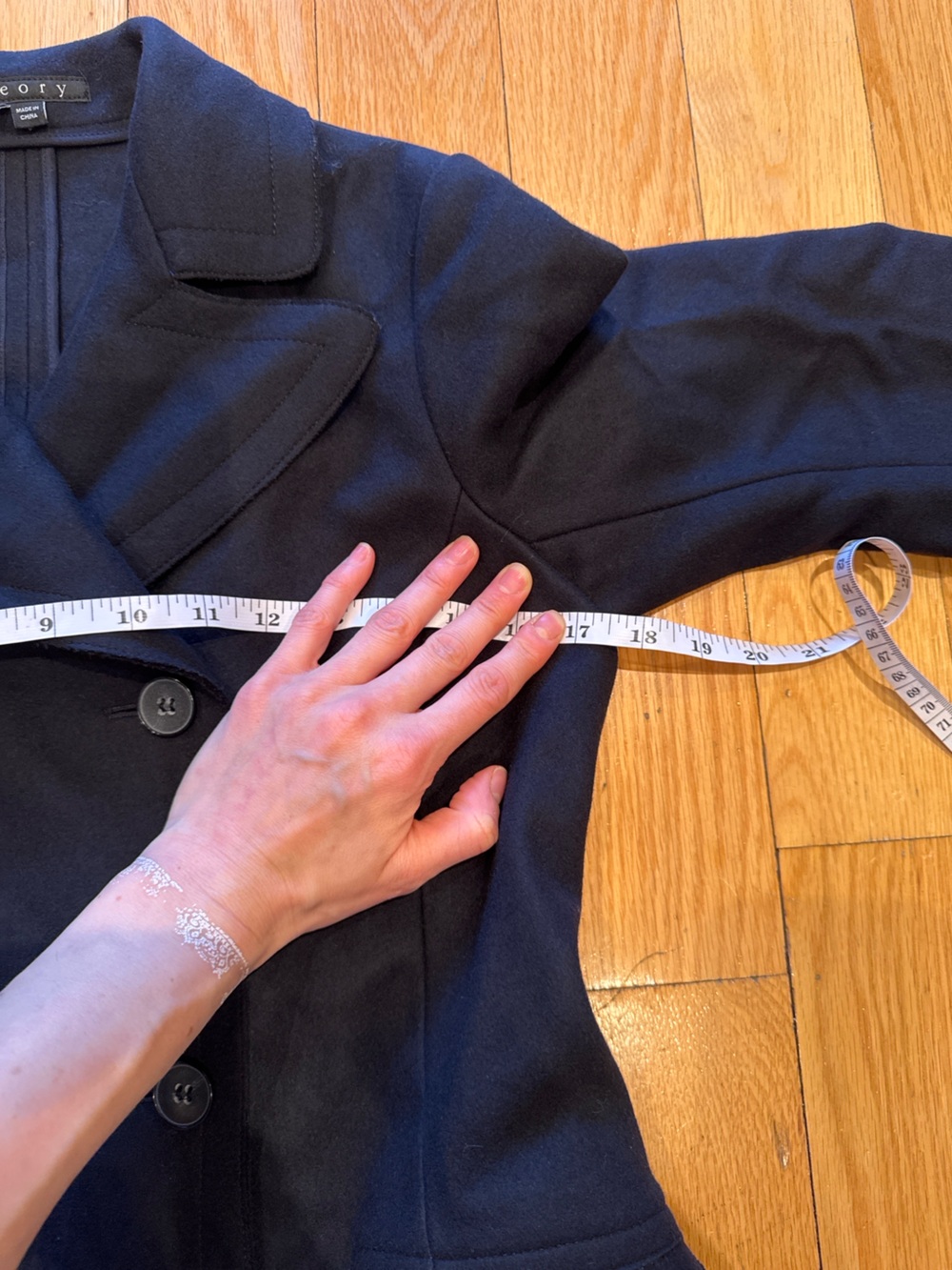 theory cashmere wool light weight peacoat - Picture 4 of 8